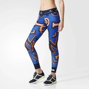 Adidas Stella McCartney Printed Run TIGHTS AP6185 Bahia Multicolored Size XS